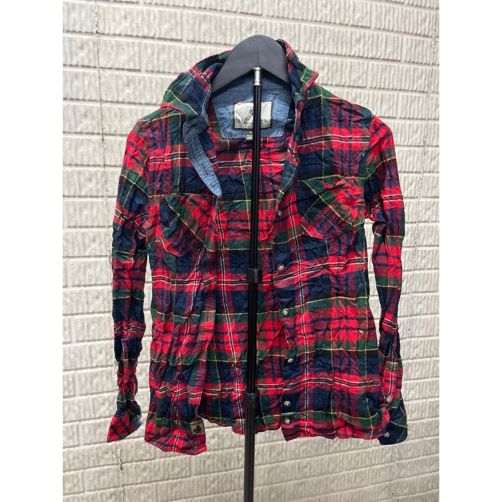Legendary Whitetails Flannel Shirt Red Plaid Long Sleeve Casual Mens‎ XS